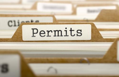 File folder labeled permits