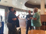 Community members gathered at TradeWind Coffee Co.